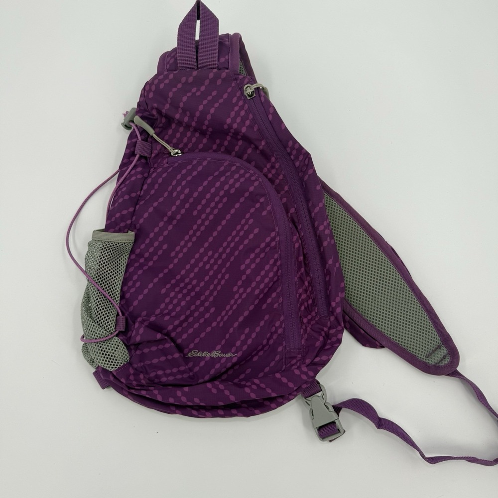 Eddie Bauer Purple Sling Backpack Single Strap Hiking Daypack Crossbody Bag